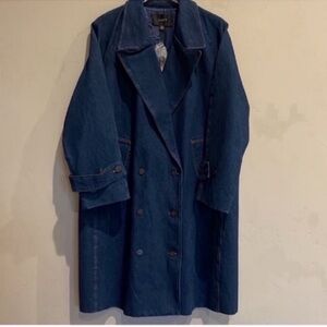 J. Crew Denim Trench Coat s M